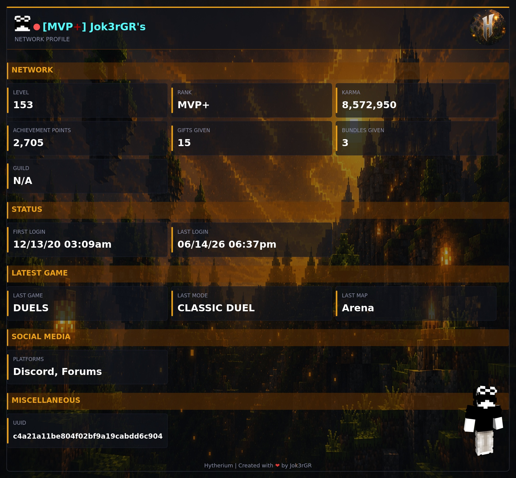 Profile card preview